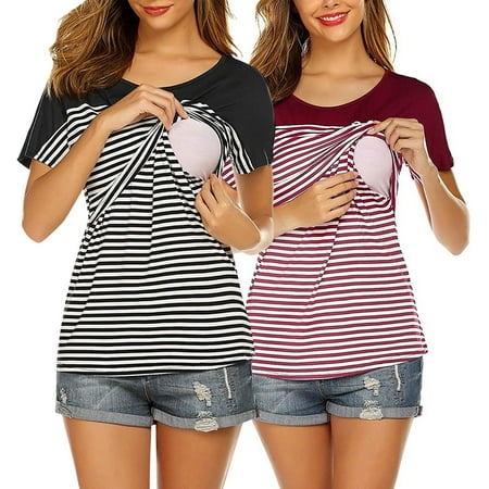 MPWEGNP Womens Maternity Short Sleeve Crew Neck Striped Printed Nursed Tops T Shirt For Breastfeeding 2 Pack My Baby Loves Tacos Maternity Shirt Maternity Loose Tops
MPWEGNP Womens Maternity Short Sleeve Crew Neck Striped Printed Nursed Tops T Shirt For Breastfeeding 2 Pack My Baby Loves Tacos Maternity Shirt Maternity Loose Tops