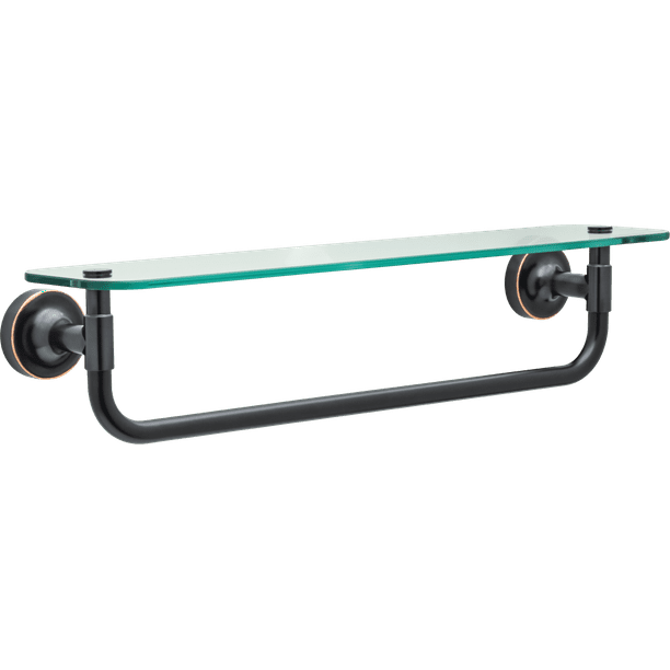 Better Homes & Gardens Holbrook 18" Glass Shelf with Towel Bar, Oil Rubbed Bronze