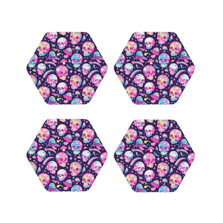 Junzan Skull mushroom colorful cute Print Coasters for Drinks - Leather Coasters Set of 4 for Coffee Table for Housewarming/Kitchen/Bar/Decor-Hexagon
Junzan Skull mushroom colorful cute Print Coasters for Drinks - Leather Coasters Set of 4 for Coffee Table for Housewarming/Kitchen/Bar/Decor-Hexagon