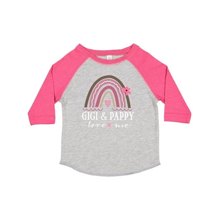 Inktastic Gigi and Pappy Love Me Rainbow Gift Toddler Toddler Girl T-Shirt