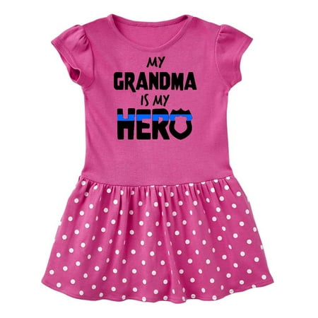 Inktastic My Grandma is my Hero Police Officer Family Gift Baby Girl Dress