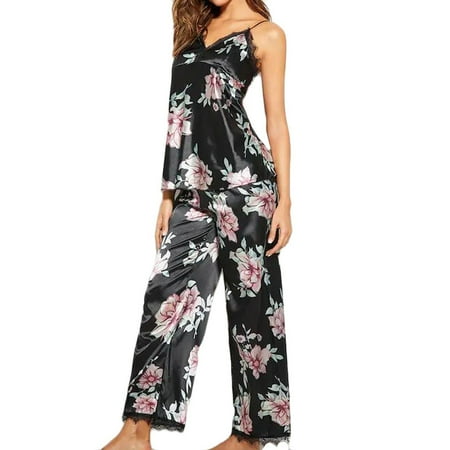 Women s Pajamas Sets Satin Pajamas for Women Silk Pajamas Lace Pajamas Elegant Printed Pajamas V-Neck Vest Trousers Sleepwear #093 Pajama Black M Babydoll Lingerie For Women Sleepwear For6915
Women s Pajamas Sets Satin Pajamas for Women Silk Pajamas Lace Pajamas Elegant Printed Pajamas V-Neck Vest Trousers Sleepwear #093 Pajama Black M Babydoll Lingerie For Women Sleepwear For6915