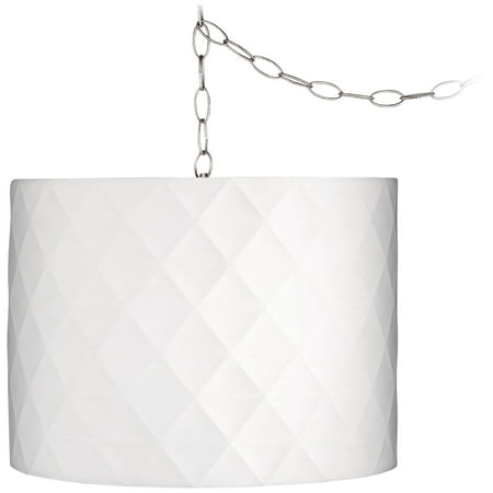 Possini Euro Design Brushed Nickel Plug In Swag Chandelier 15 Wide Modern White Diamond-Shaped Shade Fixture Dining Room
Possini Euro Design Brushed Nickel Plug In Swag Chandelier 15 Wide Modern White Diamond-Shaped Shade Fixture Dining Room