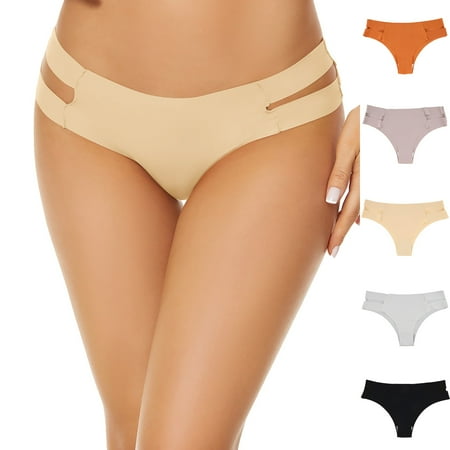 Womans Underwear 5 Pack Seamless Ice Silk Thong Low Waisted Cotton Breathable Panties for Women
Womans Underwear 5 Pack Seamless Ice Silk Thong Low Waisted Cotton Breathable Panties for Women