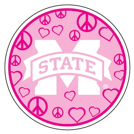 Mississippi State Magnet (PINK PEACE LOVE M STATE MAG (5 ) 5 in)
