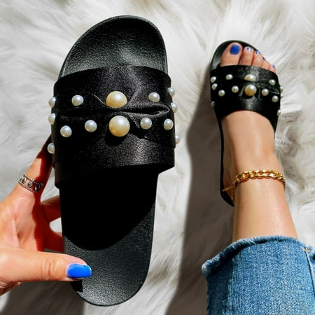 uikmnh Slippers for Women Spring And Summer Women Slippers Flat Bottom Large Size Pearl Beach Shoes Black 9
uikmnh Slippers for Women Spring And Summer Women Slippers Flat Bottom Large Size Pearl Beach Shoes Black 9