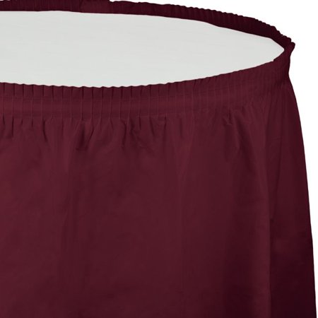Touch of Color Plastic Tableskirt, 14 Ft, Burgundy, 1 Ct