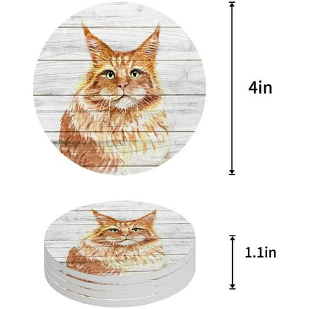 KXMDXA Cat Set of 6 Round Coaster for Drinks Absorbent Ceramic Stone Coasters Cup Mat with Cork Base for Home Kitchen Room Coffee Table Bar Decor
KXMDXA Cat Set of 6 Round Coaster for Drinks Absorbent Ceramic Stone Coasters Cup Mat with Cork Base for Home Kitchen Room Coffee Table Bar Decor