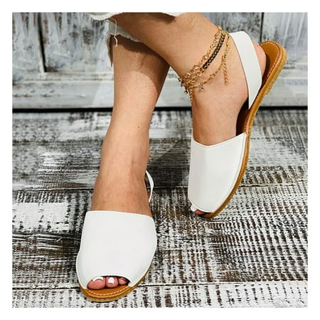 Faux Leather Peep-toe Sandals for Women Fish Mouth Summer Beach Flat Heel Shoes 40 White
Faux Leather Peep-toe Sandals for Women Fish Mouth Summer Beach Flat Heel Shoes 40 White
