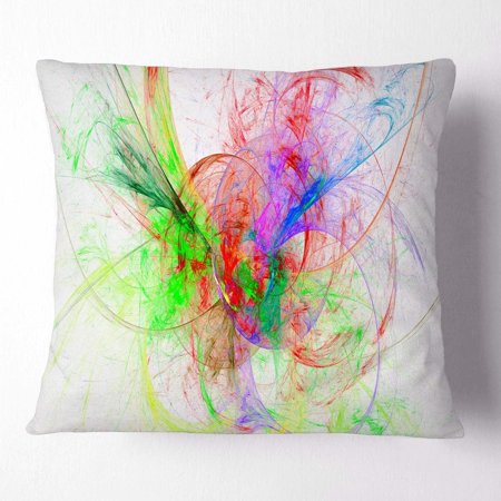 DESIGN ART Designart 'Multi Color on White Fractal Design' Abstract Throw Pillow