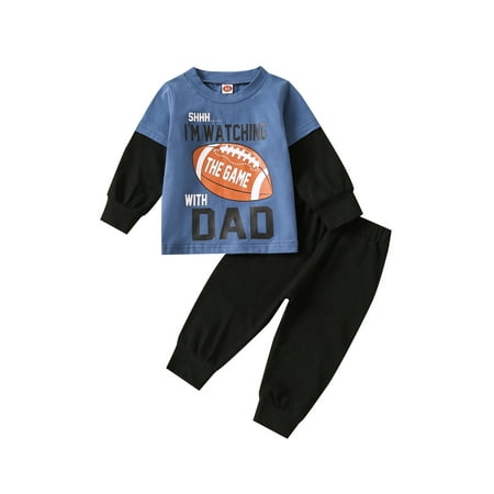 Toddler Boy Fall Clothes Set Fake Two-Piece Long Sleeve Letter Rugby Print Sweatshirt Tops + Solid Color Trousers
Toddler Boy Fall Clothes Set Fake Two-Piece Long Sleeve Letter Rugby Print Sweatshirt Tops + Solid Color Trousers