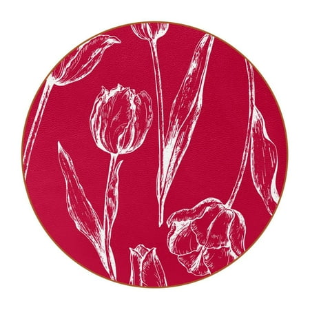 OWNTA Tulips Red Pattern Premium Microfiber Leather Round Coasters (6PCS) - 11x11 cm/4.3x4.3 in - Durable & Stylish Cup Mat Set
OWNTA Tulips Red Pattern Premium Microfiber Leather Round Coasters (6PCS) - 11x11 cm/4.3x4.3 in - Durable & Stylish Cup Mat Set