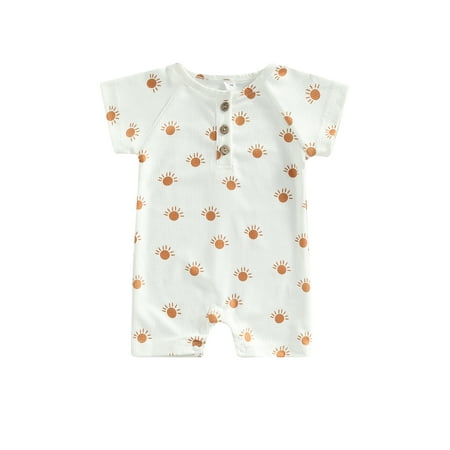 Canrulo Summer Infant Baby Girls Boys Cute Romper Sun Print Short Sleeve Button Jumpsuit Clothes White 12-18 Months
Canrulo Summer Infant Baby Girls Boys Cute Romper Sun Print Short Sleeve Button Jumpsuit Clothes White 12-18 Months