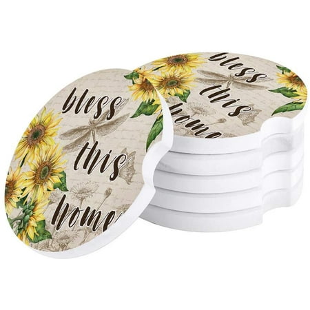ZHANZZK Sunflower Dragonfly Butterfly Vintage Set of 2 Car Coaster for Drinks Absorbent Ceramic Stone Coasters Cup Mat with Cork Base for Home Kitchen Room Coffee Table Bar Decor
ZHANZZK Sunflower Dragonfly Butterfly Vintage Set of 2 Car Coaster for Drinks Absorbent Ceramic Stone Coasters Cup Mat with Cork Base for Home Kitchen Room Coffee Table Bar Decor