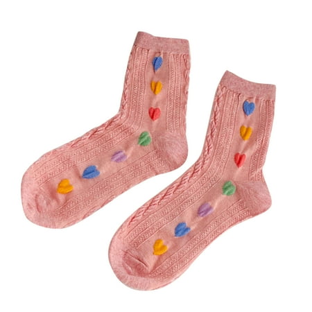 No Show Socks Women New Trend Heart Ware Cotton Beautiful Mid Calf Socks