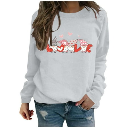 Womens Long Sleeves Blouse Valentine s Day Fashion Love Printing Solid Pullover Casual Loose Round Neck Ladies Tunics Sweatshirt Top
Womens Long Sleeves Blouse Valentine s Day Fashion Love Printing Solid Pullover Casual Loose Round Neck Ladies Tunics Sweatshirt Top