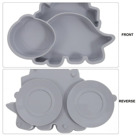 1 Pc Silicone Dinosaur Plate Children Sucker Non-skid Divided Feeding Plate