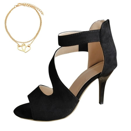 Xboschi Sandals for Women s Sandals Women s Summer Fashion Fine Heel Fish Mouth Suede Back Zipper Heels PROM Solid Sandals
Xboschi Sandals for Women s Sandals Women s Summer Fashion Fine Heel Fish Mouth Suede Back Zipper Heels PROM Solid Sandals