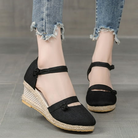 XIAQUJ Women Summer Weave Wedges Breathable Elastic Band Round Toe Sandals Comfortable Beach Shoes Sandals for Women Black 7.5(39)
XIAQUJ Women Summer Weave Wedges Breathable Elastic Band Round Toe Sandals Comfortable Beach Shoes Sandals for Women Black 7.5(39)