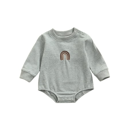 Sunisery Newborn Infant Baby Boys Girls Romper Rainbow Jumpsuit Long Sleeve Autumn Spring Clothes Grey 12-18 Months
Sunisery Newborn Infant Baby Boys Girls Romper Rainbow Jumpsuit Long Sleeve Autumn Spring Clothes Grey 12-18 Months