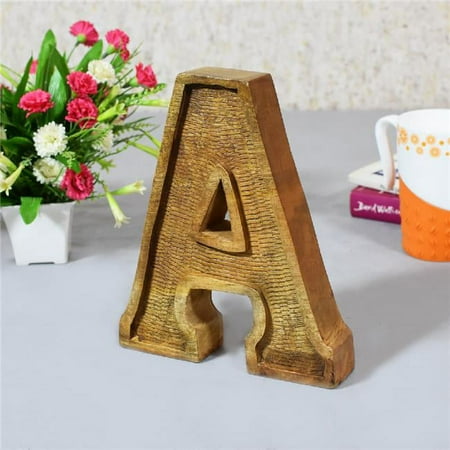 A Alphabet Handmade Letter Block Eco-Friendly Wall Decor Natural