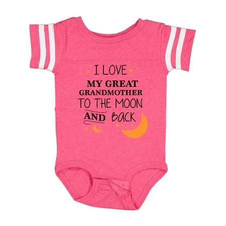 Inktastic I Love My Great Grandmother to the Moon and Back Gift Baby Boy or Baby Girl Bodysuit
Inktastic I Love My Great Grandmother to the Moon and Back Gift Baby Boy or Baby Girl Bodysuit