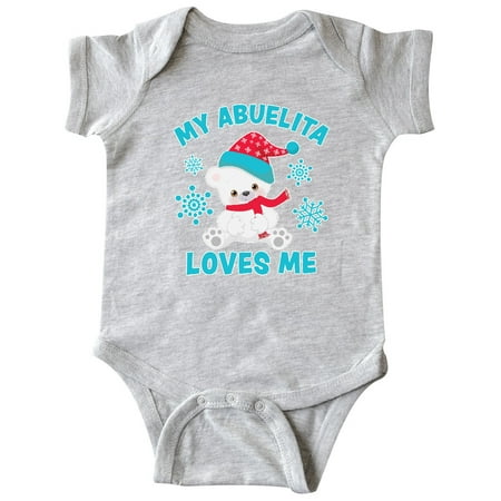 Inktastic Polar Bear My Abuelita Loves Me in Santa Hat with Snowflakes Gift Baby Boy or Baby Girl Bodysuit
Inktastic Polar Bear My Abuelita Loves Me in Santa Hat with Snowflakes Gift Baby Boy or Baby Girl Bodysuit