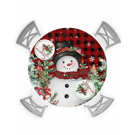 Round Tablecloth with Elastic Christmas Snowman Red Black Checked Birds Winter Snowflakes Waterproof Table Cover Wipeable Fitted Table Cloths for 36 -44 Round Tables Dining Kitchen
Round Tablecloth with Elastic Christmas Snowman Red Black Checked Birds Winter Snowflakes Waterproof Table Cover Wipeable Fitted Table Cloths for 36 -44 Round Tables Dining Kitchen