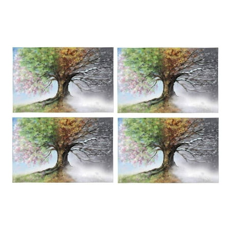 MKHERT Four Season Tree in Spring Summer Autumn Winter Effect Placemats Table Mats for Dining Room Kitchen Table Decoration 12x18 inch Set of 4
MKHERT Four Season Tree in Spring Summer Autumn Winter Effect Placemats Table Mats for Dining Room Kitchen Table Decoration 12x18 inch Set of 4