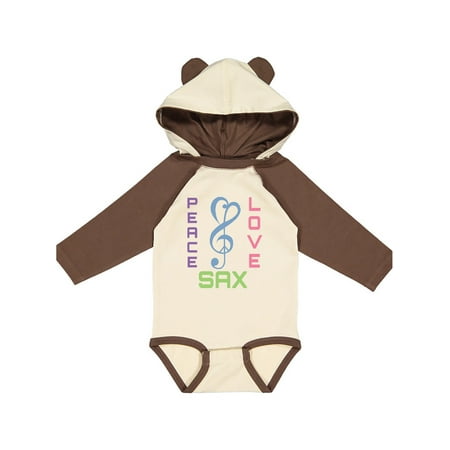 Inktastic Saxophone Gift for Sax Player Gift Baby Girl Long Sleeve Bodysuit