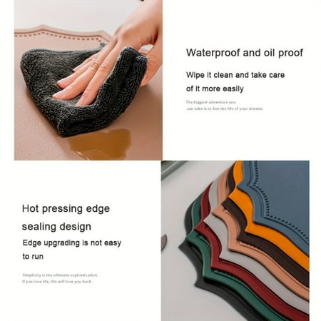 SHZHPQFJY Vintage INS Style Leather Placemat - Waterproof Oilproof Heat Insulation Mat for Dining Table - Western Design
SHZHPQFJY Vintage INS Style Leather Placemat - Waterproof Oilproof Heat Insulation Mat for Dining Table - Western Design