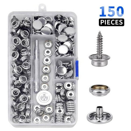 150 Pcs/set Stainless Steel Snap Button Boat Sailcloth Canvas Snap Fastener Socket Screw Kit with Setting Tool
150 Pcs/set Stainless Steel Snap Button Boat Sailcloth Canvas Snap Fastener Socket Screw Kit with Setting Tool