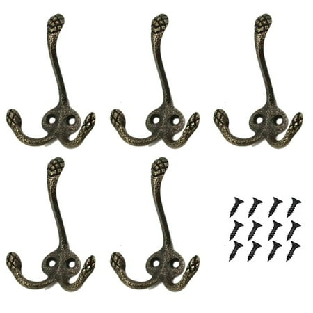 Antique Clothes Hook Decorative Door Mounted Key Hat Hanger 5 Pieces Vintage Robe Hook with Screws Bedroom Double Wall Hooks
Antique Clothes Hook Decorative Door Mounted Key Hat Hanger 5 Pieces Vintage Robe Hook with Screws Bedroom Double Wall Hooks