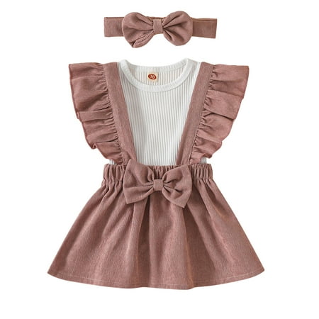 aturustex 0M 3M 6M 12M 18M Infant Baby Girls Summer Dress Sets White Short Sleeve Ribbed Romper + Solid Color Suspender Skirt + Headband 3Pcs
aturustex 0M 3M 6M 12M 18M Infant Baby Girls Summer Dress Sets White Short Sleeve Ribbed Romper + Solid Color Suspender Skirt + Headband 3Pcs