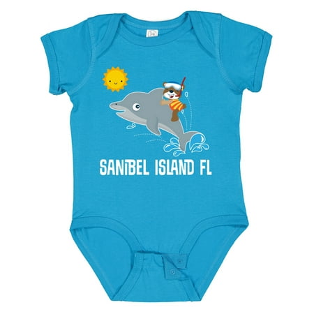 Inktastic Sanibel Island Florida Dolphin Gift Baby Boy or Baby Girl Bodysuit
