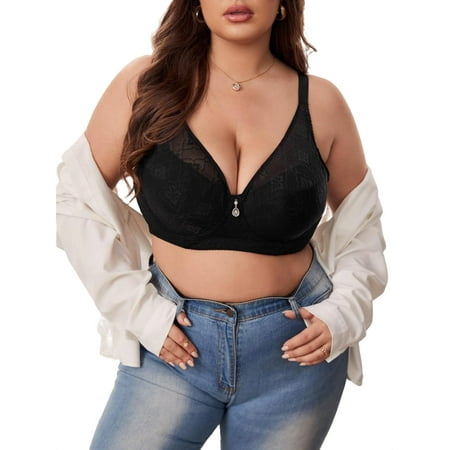 Fantasy A Piece Black Plus Size Bras & Bralettes (Women s)