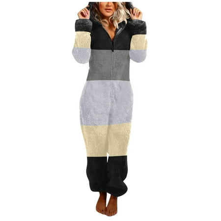 Women Clothing Women s Artificial Wool Long Sleeve Pajamas Casual Solid Color Zipper Loose Hooded Jumpsuit Pajamas Casual Winter Warm Rompe Cute Ears Sleepwear Black
Women Clothing Women s Artificial Wool Long Sleeve Pajamas Casual Solid Color Zipper Loose Hooded Jumpsuit Pajamas Casual Winter Warm Rompe Cute Ears Sleepwear Black