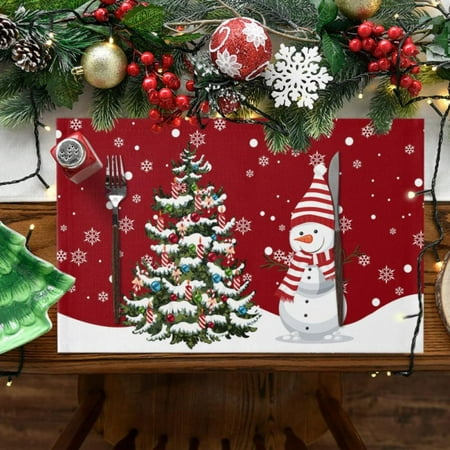 6PCS Christmas Placemats Snowman Christmas Tree Place Mats for Dinner Christmas Holiday Placemats for Kitchen Home Party Decor 13 x 18.9 Inch
6PCS Christmas Placemats Snowman Christmas Tree Place Mats for Dinner Christmas Holiday Placemats for Kitchen Home Party Decor 13 x 18.9 Inch