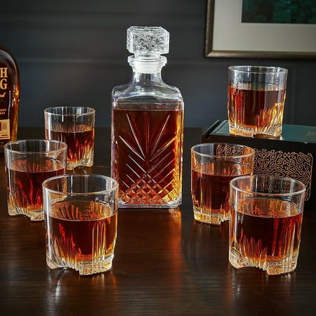 Sparta Whiskey Decanter and Glasses 7-Piece Set
