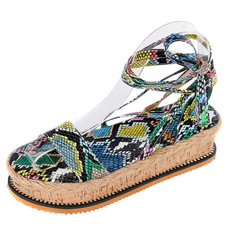Woman Sandals Open Toe Serpentine Ankle Strap Platform Shoes for Summer Beach 40 Green
Woman Sandals Open Toe Serpentine Ankle Strap Platform Shoes for Summer Beach 40 Green