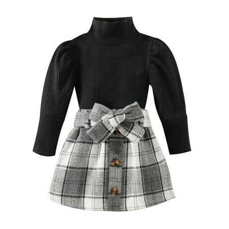 Ma&Baby Toddler Girls Spring Casual Outfits Long Sleeve High Neck Ribbed Knitte Pullover Plaid Skirt with Belt
Ma&Baby Toddler Girls Spring Casual Outfits Long Sleeve High Neck Ribbed Knitte Pullover Plaid Skirt with Belt