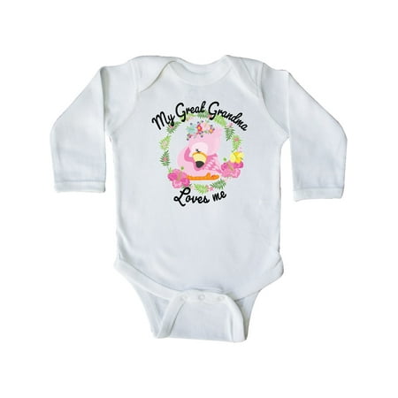 Inktastic Baby Flamingo My Great Grandma Loves Me with Flower Wreath Gift Baby Boy or Baby Girl Long Sleeve Bodysuit
Inktastic Baby Flamingo My Great Grandma Loves Me with Flower Wreath Gift Baby Boy or Baby Girl Long Sleeve Bodysuit
