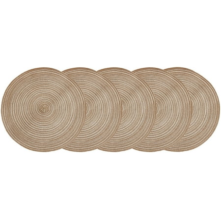 Round Placemats Set of 5 for Dining Table – Woven Heat Resistant Anti-Slid Cotton Kitchen Table Mats Premium Heat Resistant Stain Resistant Non Slip Washable Multi-Use Placemats Table Mats
Round Placemats Set of 5 for Dining Table – Woven Heat Resistant Anti-Slid Cotton Kitchen Table Mats Premium Heat Resistant Stain Resistant Non Slip Washable Multi-Use Placemats Table Mats