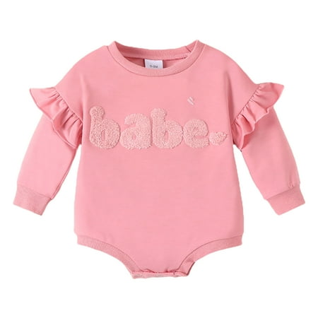 Rovga Baby Infant Toddler Girls Clothes Long Sleeve Round Neck Jumpsuit Letter Prints Vacation Romper Fall Winter Sweet Daily Wears Red 3-6 Months
Rovga Baby Infant Toddler Girls Clothes Long Sleeve Round Neck Jumpsuit Letter Prints Vacation Romper Fall Winter Sweet Daily Wears Red 3-6 Months