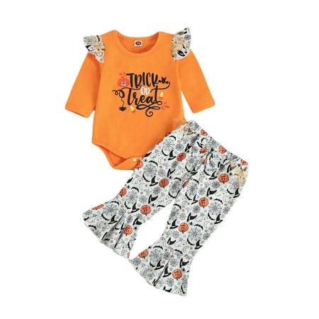 TheFound Halloween Newborn Baby Girls Boys 3PCS Clothes Letter Print Fly Sleeve Romper Pumpkin Skull Flared Pants Set
TheFound Halloween Newborn Baby Girls Boys 3PCS Clothes Letter Print Fly Sleeve Romper Pumpkin Skull Flared Pants Set