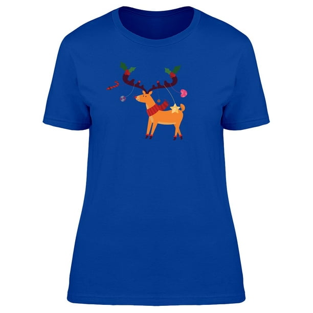 Reindeer With Ornaments Tee Women's -Image by Shutterstock