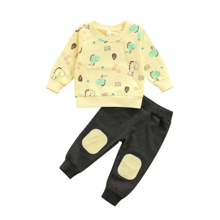 Yinyinxull Toddler Baby Boys Girls Fall Outfits Cartoon Dinosaur Letters Printed Pullover Tops+Pants Infant Clothing Beige 1-2 Years
Yinyinxull Toddler Baby Boys Girls Fall Outfits Cartoon Dinosaur Letters Printed Pullover Tops+Pants Infant Clothing Beige 1-2 Years