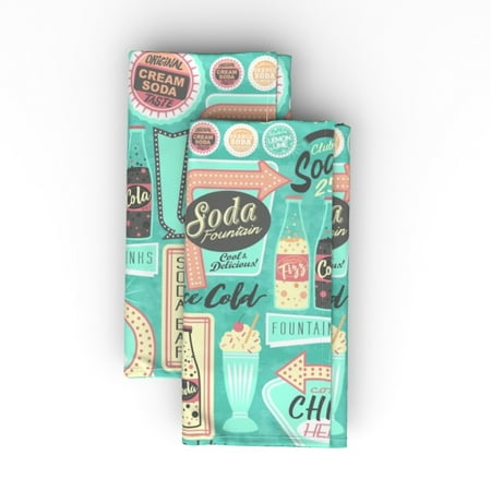 Linen Cotton Canvas Dinner Napkins (Set of 2) - Sodalicious Vertical Soda Retro Look Turquoise Pink Caps Pop Party 1950S 1960S Print Cloth Dinner Napkins by Spoonflower
Linen Cotton Canvas Dinner Napkins (Set of 2) - Sodalicious Vertical Soda Retro Look Turquoise Pink Caps Pop Party 1950S 1960S Print Cloth Dinner Napkins by Spoonflower