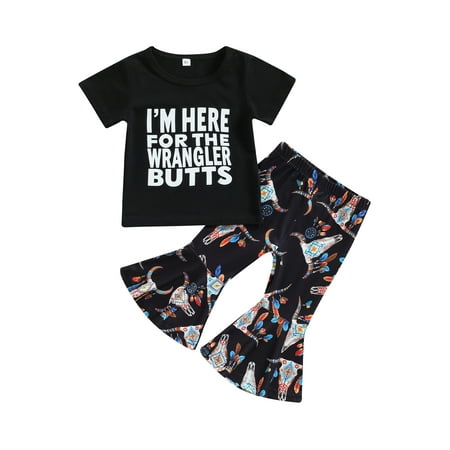 Ma&Baby Toddler Girls Cowgirl Short Sleeve T-shirts and Bull Head Flare Pants Outfit Sets Two Piece
Ma&Baby Toddler Girls Cowgirl Short Sleeve T-shirts and Bull Head Flare Pants Outfit Sets Two Piece