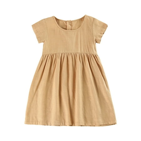 ZRBYWB Toddler Girl Short Sleeve Crew Neck Solid Color Back Button Cotton Dress For 2 To 8 Years Baby Girl Clothes
ZRBYWB Toddler Girl Short Sleeve Crew Neck Solid Color Back Button Cotton Dress For 2 To 8 Years Baby Girl Clothes